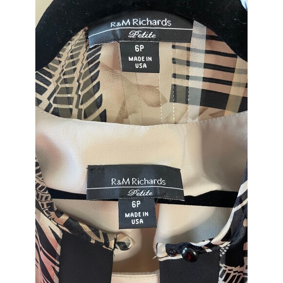 R&M Richards Women Jacket and Tank Top Set Size 6 Petite Work Career Blouse - Picture 9 of 9